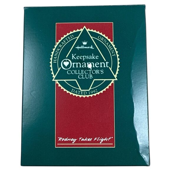 Rodney Reindeer Ornament: 1992 Hallmark Keepsake Club Biplane - Picture 10 of 10